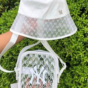 White Branded Women's Bag and Hat Set